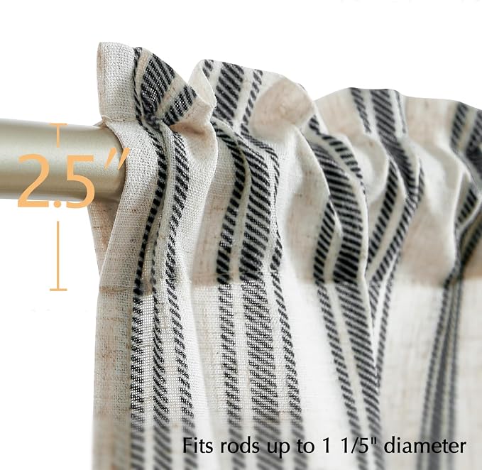 jinchan Linen Striped Valance Window Treatment - Image 7