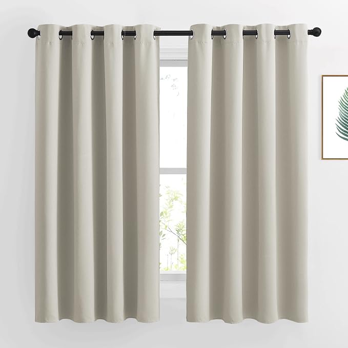 NICETOWN Natural Blackout Curtains 63 inch Long by NICETOWN