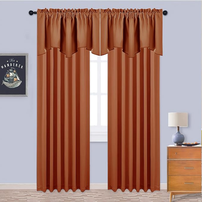 NICETOWN Burnt Orange Curtain Valance - Image 5