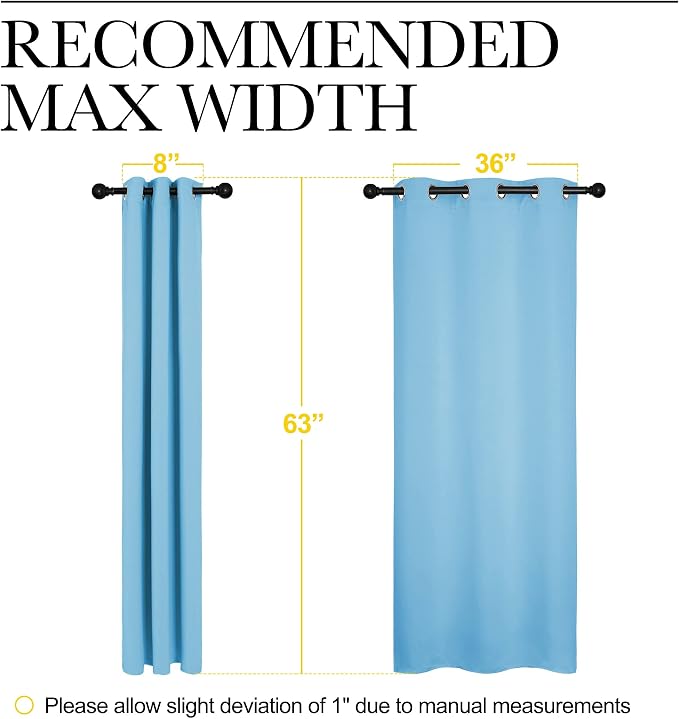 NICETOWN Light Blue Curtains for Nursery, Thermal Insulated Grommet Room - Image 6