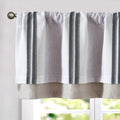jinchan Striped Linen Curtain 18 Inch Window Treatment by JINCHAN