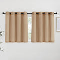 NICETOWN Camel Linen Kitchen Curtains 36 inch Length, Decorative Thick Flax by NICETOWN