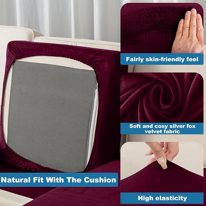 Couch Cover Velvet Chaise Cushion Cover - Image 6