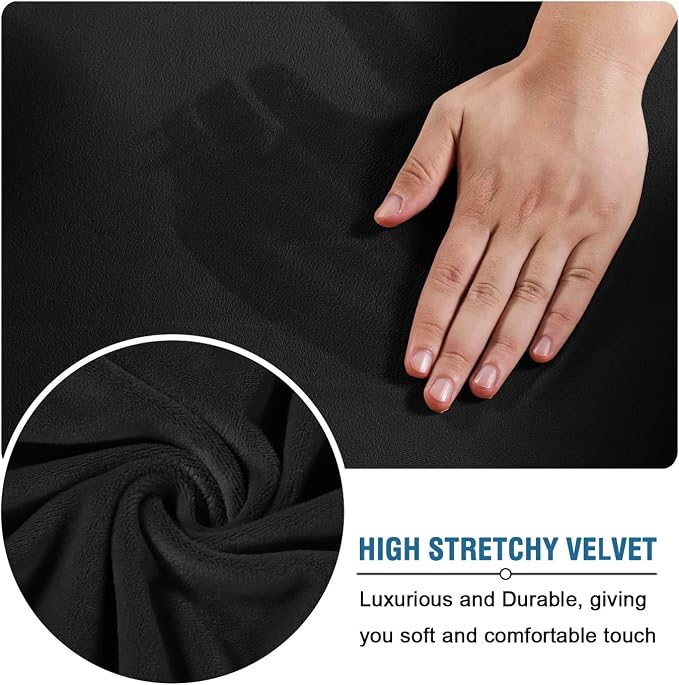 H.VERSAILTEX Modern Velvet Plush 4 Piece High Stretch Sofa Slipcover Sofa Cover - Image 5