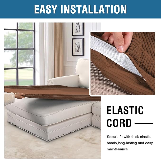 H.VERSAILTEX Super Stretch Individual Chaise Cover Sectional Couch Covers - Image 5