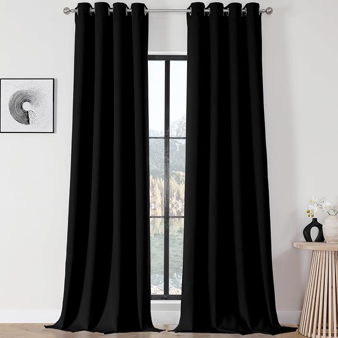 Joydeco Blackout Curtains for Bedroom 120 Inch Long 2 Panels, Room Darkening by JOYDECO
