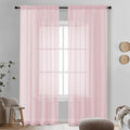 OVZME Blush Pink Sheer Curtains 90 Inches Long 2 Panels by OVZME