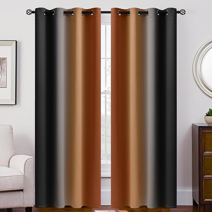 SimpleHome Ombre Room Darkening Curtains 84 inches Length by SimpleHome