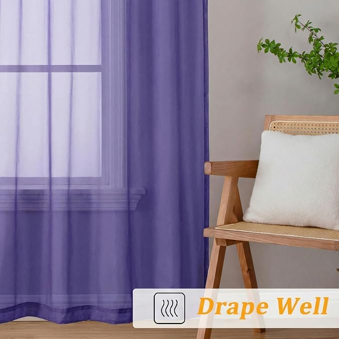 Gwine Extra Long Sheer Curtains 108 Inches Long - Image 6