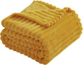 Mustard Yellow Fleece Throw Blanket 50”×60” by linecooo