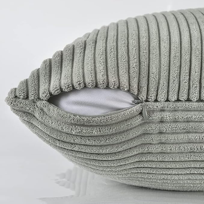 Fancy Homi 2 Packs Grey Decorative Throw Pillow Covers 16x16 Inch - Image 4