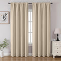 CUCRAF Light Beige Blackout Curtains 45 inch Length 2 Panels Set, Rod Pocket by CUCRAF