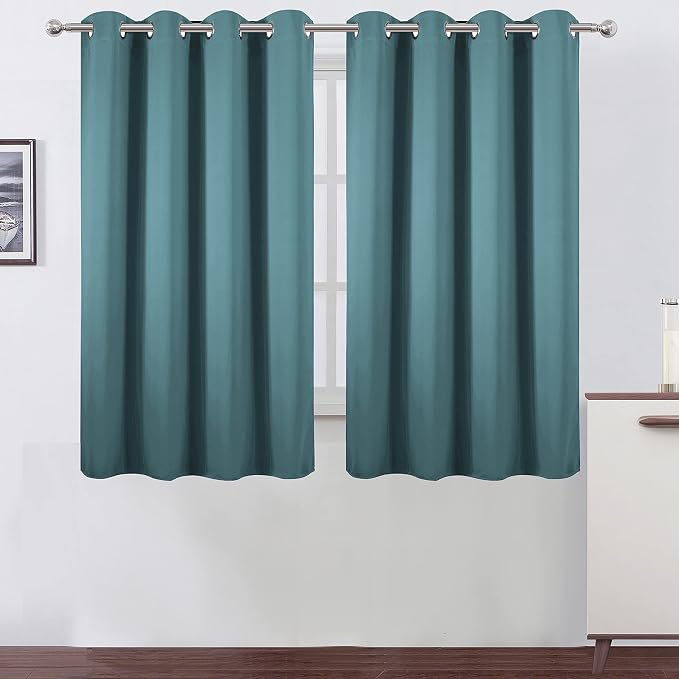 LEMOMO Sea Teal Thermal Blackout Curtains/52 x 54 Inch/Set of 2 Panels Room by Lemomo