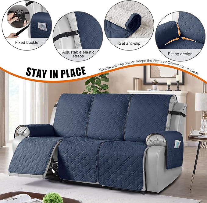 VANSOFY Waterproof Recliner Couch Covers, Sofa Covers 1-Piece Washable - Image 3