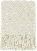 BOURINA Beige Throw Blanket 50x60 Inches Throw Textured Solid Soft Sofa Couch by BOURINA