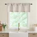 Valances for Windows, Light Filtering Faux Linen Textured Small Short Valance by WelvetBLK
