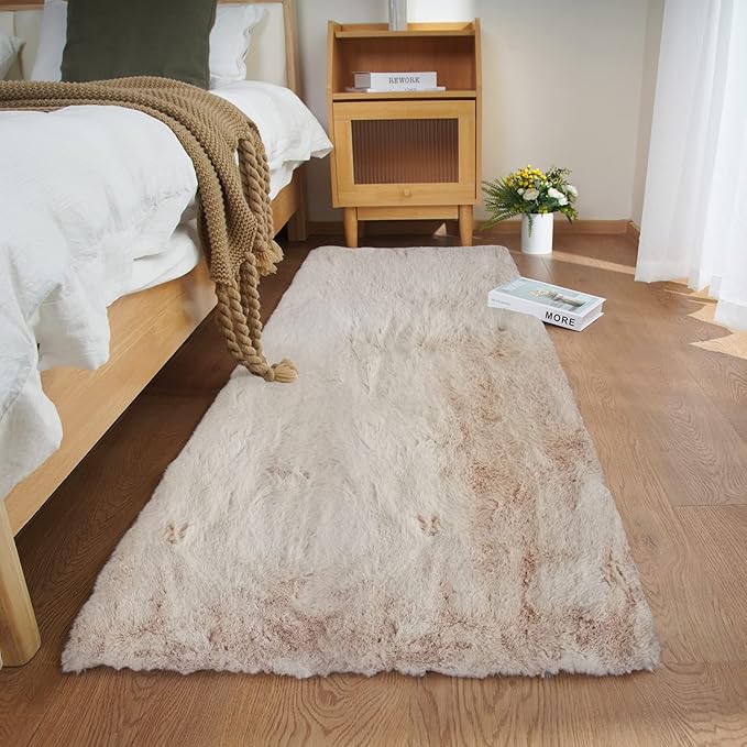 Ghouse Ultra Soft Faux Rabbit Fur Rug, Machine Washable Area Rugs - Image 2