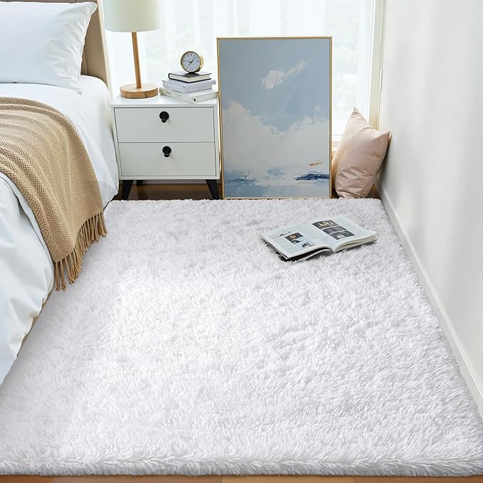 OLANLY Area Rugs for Living Room Bedroom, Machine Washable 4x5.9 ft Soft Fluffy - Image 5