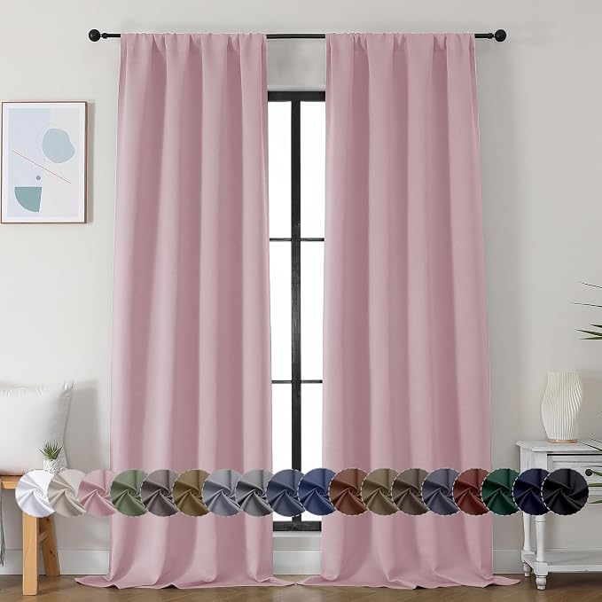 Simplebrand Ava Blush Blackout Curtains by Simplebrand