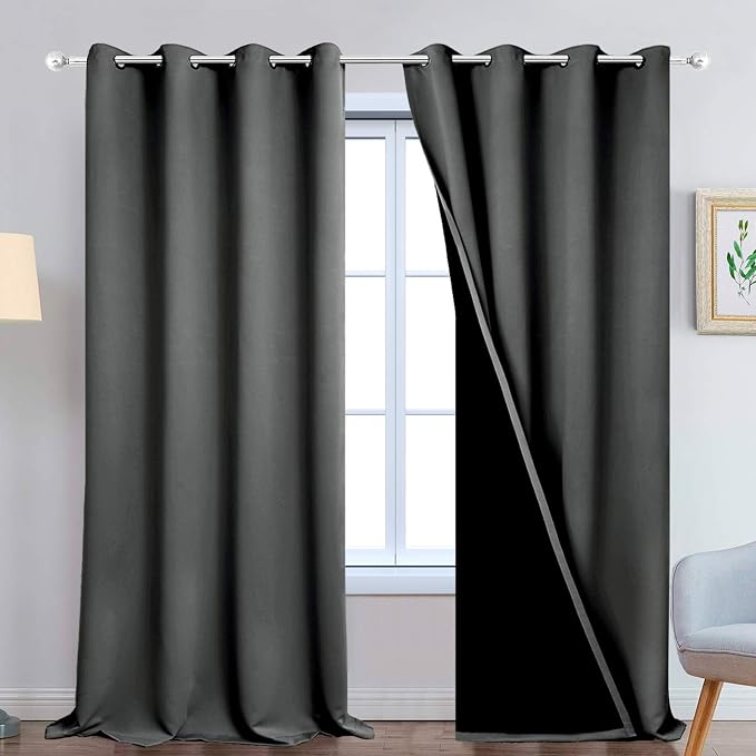 Yakamok 100% Blackout Lined Panels, Thermal Insulated Blackout Curtains by Yakamok