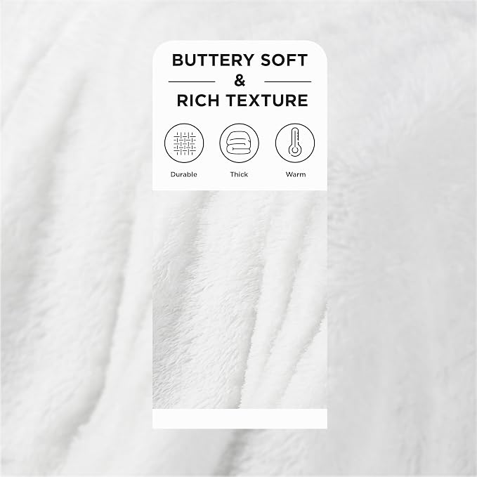 Bedsure GentleSoft Fuzzy Sherpa Faux Fur Twin Blanket White Cozy Gifts - Image 3