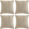 Fancy Homi 4 Packs Taupe Decorative Throw Pillow Covers 26x26 Inch by Fancy+Homi