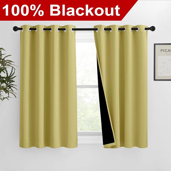NICETOWN 100% Blackout Blinds, 46 inches x 45 inches, Laundry Room Decor Window - Image 2