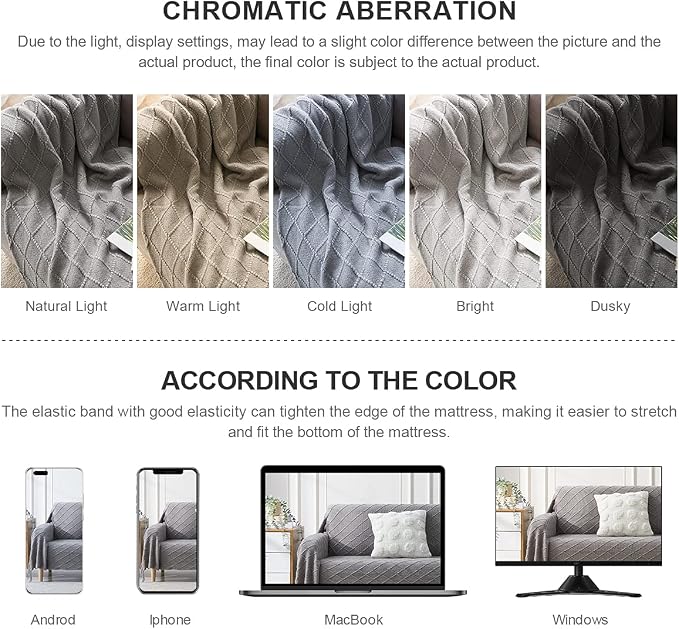 BOURINA Light Grey Throw Blanket 50 x90 Inches Throw Textured Solid Soft Sofa - Image 6