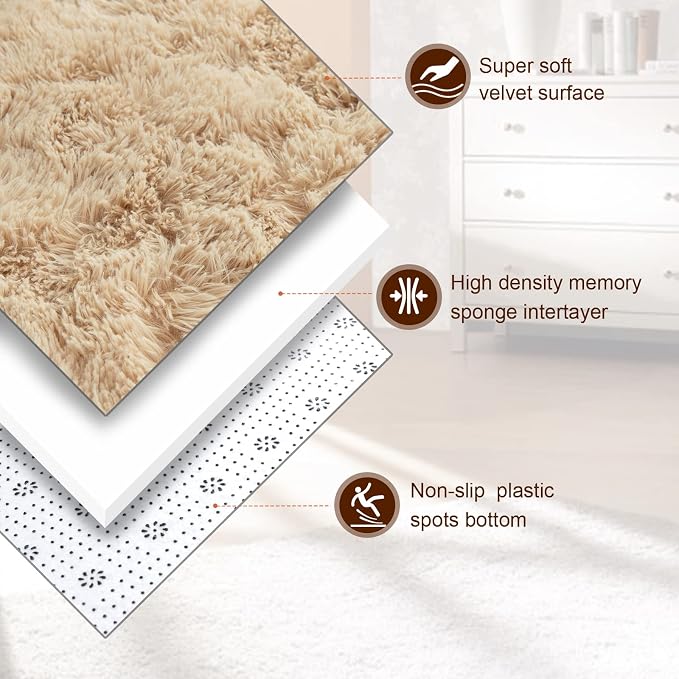 TWINNIS Super Soft Shaggy Rugs Fluffy Carpets, 10x14 Feet, Indoor Modern Plush - Image 2
