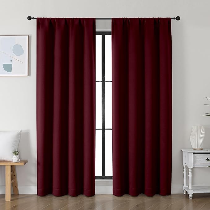 Simplebrand Ava Burgundy Blackout Curtains by Simplebrand