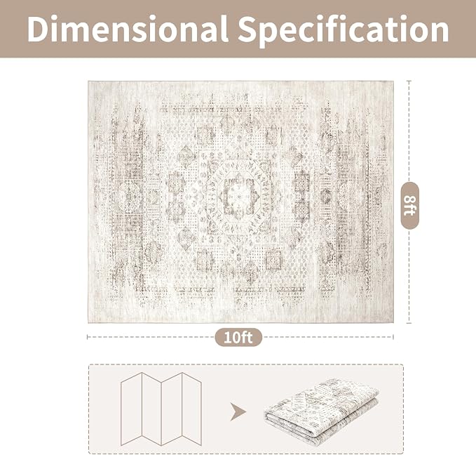 Machine Washable Rugs 8x10 Area Rugs - Image 2