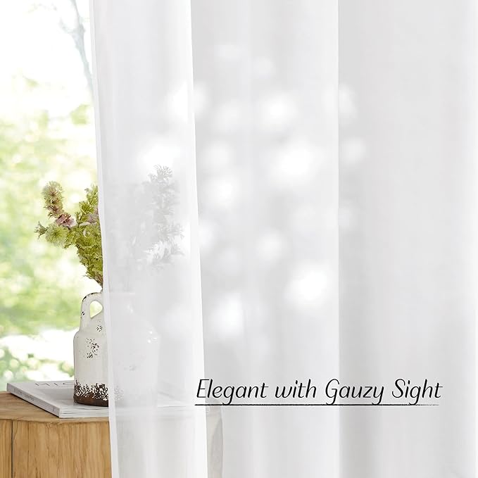 NICETOWN Airy Sheer Window Curtains 54 inch Length - Image 5