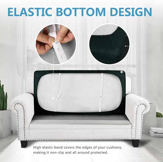 Leather Look Couch Cushion Covers Sofa Seat Slipcovers Sets Couches Furniture - Image 3