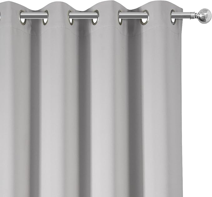 LEMOMO Blackout Curtains 66 x 84 inch/Light Grey Curtains Set of 2 - Image 7