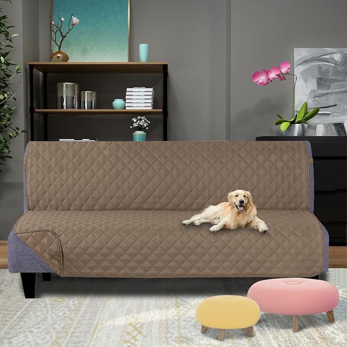 U-NICE HOME Reversible Futon Cover Sofa Slipcover Armless Furniture Protector - Image 2