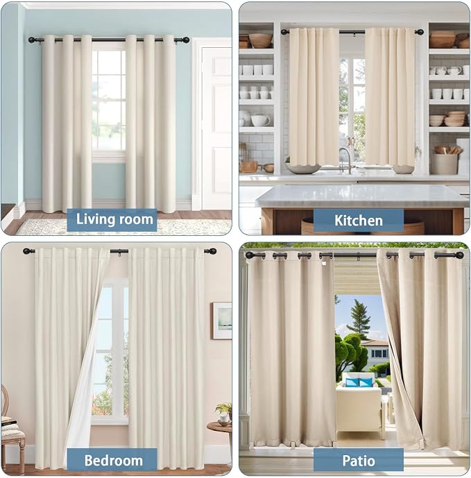 Black Curtain Rods for Windows 48 to 84 or 88 Inches Max, 2 Pack 5/8 Inch - Image 6