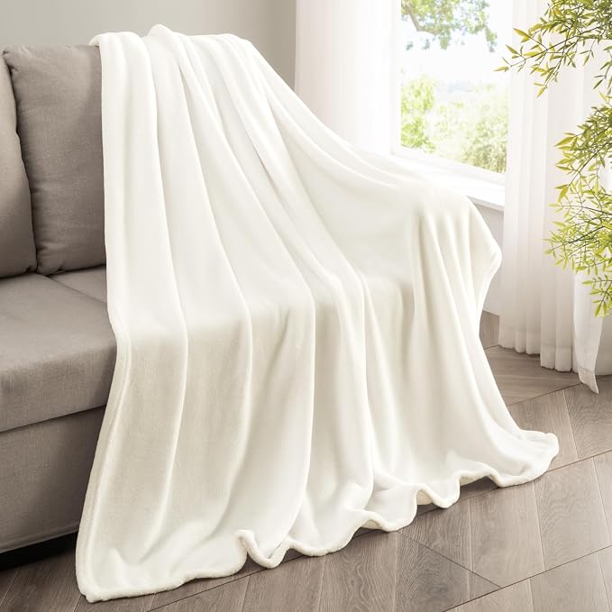 BEDELITE Fleece Blanket Twin Size Cream Throw Blankets - Image 5
