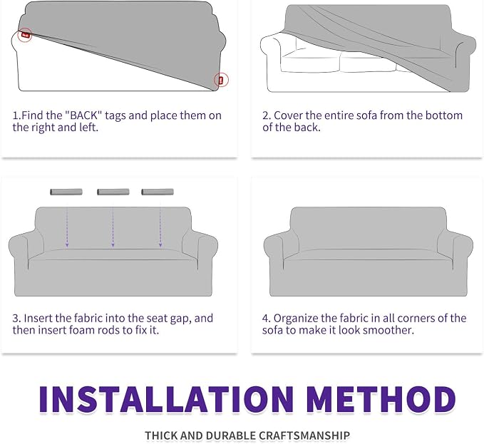 ZNSAYOTX Super Stretch Couch Cover Love Seat Sofa Covers - Image 9