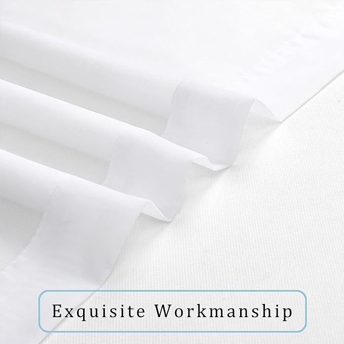 Sheer White Curtains, Sheer Curtains 63 inch Length 2 Panels Set, Rod Pocket - Image 4