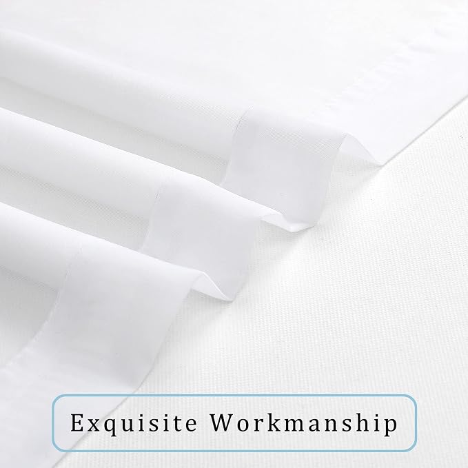 OWENIE White Sheer Curtains, 45 inches Long, 2 Panels, Rod Pocket, Light - Image 6