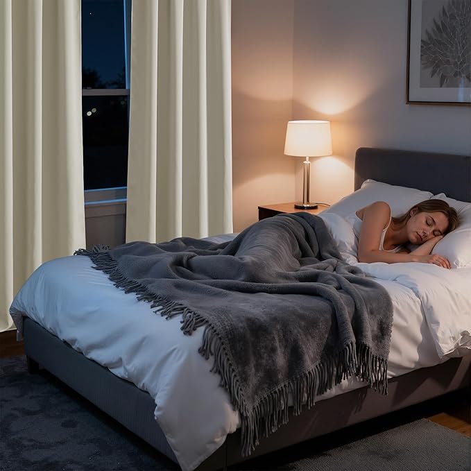 RYB HOME Bedroom Blackout Curtains 80 inches Long, 100% Blackout Thermal - Image 5