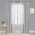 DWCN Grey Sheer Curtains Semi Transparent Voile Rod Pocket Curtains by DWCN