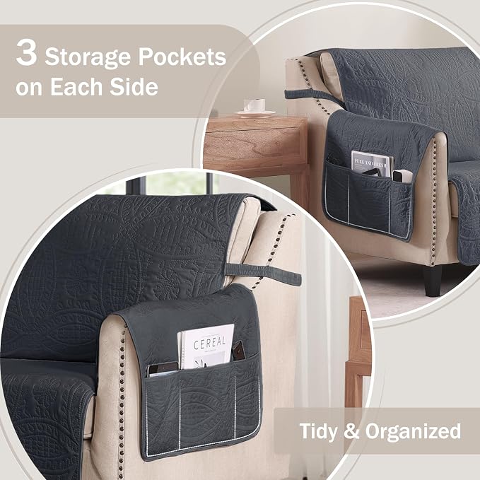 Quilted Grand Sofa Covers Washable, Couch Cover - Image 4