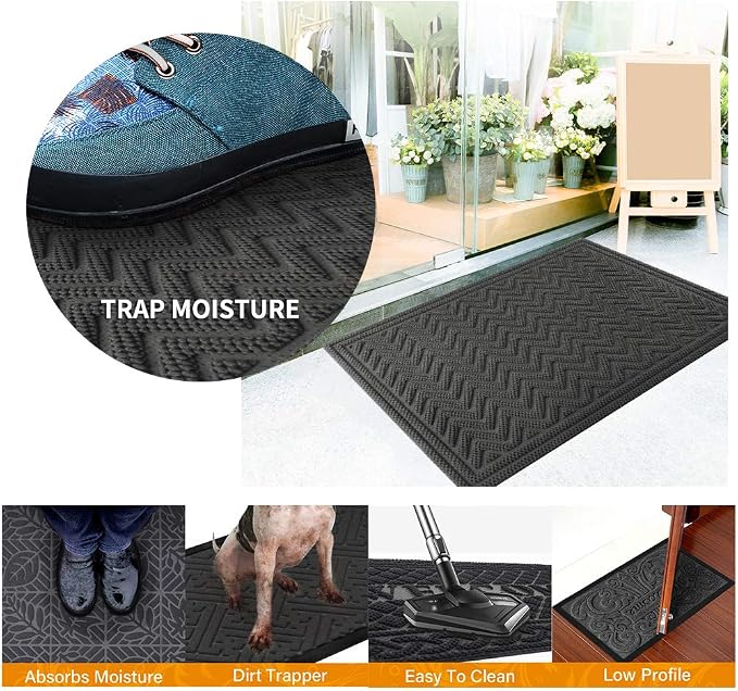Mibao Front Door Mat, Dirt Trapper Welcome Mat - Image 6