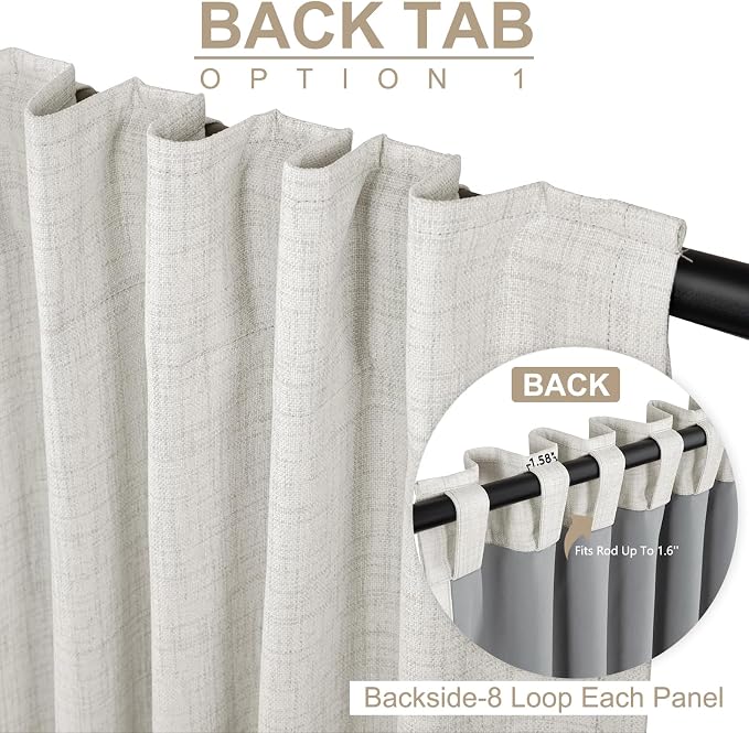 100% Blackout Shield Linen Blackout Curtains - Image 3