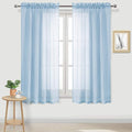 DWCN Sky Blue Sheer Curtains Semi Transparent Voile Rod Pocket Curtains by DWCN
