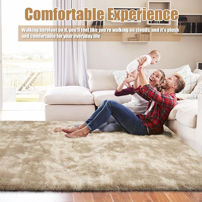 Shag Area Rug for Bedroom 5x8, Fluffy Area Rugs for Living Room, Soft Fuzzy Rug - Image 5