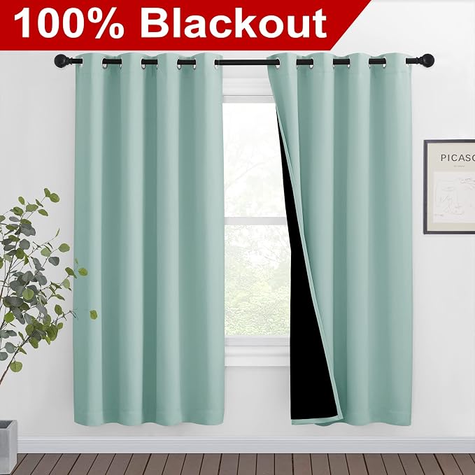 NICETOWN 100% Blackout Window Curtain Panels, Full Light Blocking Drapes - Image 2