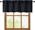 OWENIE Black Valances for Windows 1 Pcs 18 Inch Length, Light Filtering by OWENIE