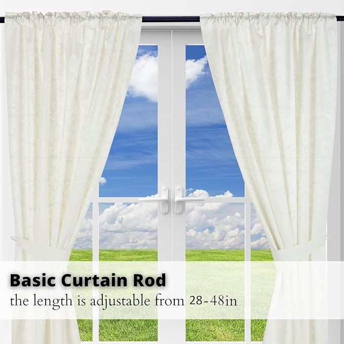 Yafa Home Fashion Heavy Duty Single Standard Adjustable Curtain Rod Hardware - Image 3